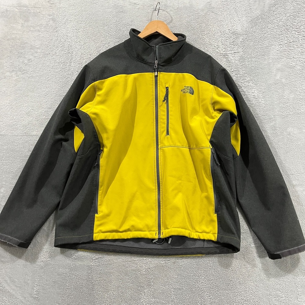 The North Face Men Apex Windwall XL Yellow Gray Outdoor Hiking Colorblock